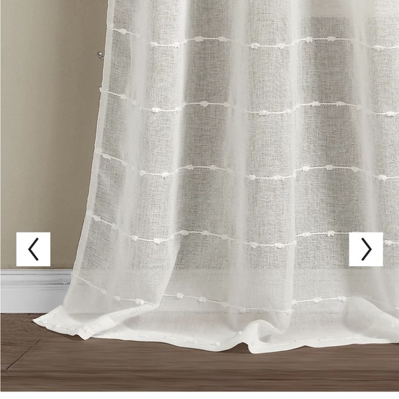 Brand new pair of Semi sheer beige Farmhouse textured curtain panels 38x84 - Picture 7 of 8